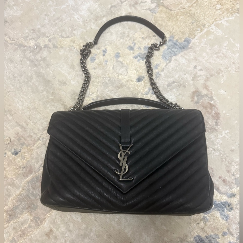 Authentic Saint Laurent 2021 Large Monogram Matelasse College Bag - Picture 5 of 15